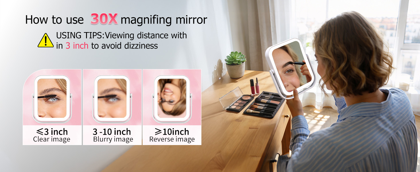 rechargeable travel makeup mirror