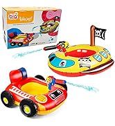 2 Pack Inflatable Kids Pool Floats with Water Gun, Pool Toys for Kids Ages 4-8, Blow Up Pool Floa...
