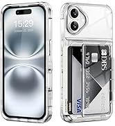 ACANDYA for iPhone 16 Plus Case Wallet Clear Protective Phone Case with Credit Card Holder Heavy ...