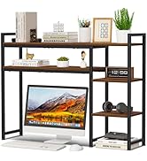 Snughome Desk Shelf, 38.6" Adjustable Desktop Organizer Shelf, Desk Hutch for Computer Monitor St...