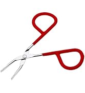 1Pc Red yebrow Tweezer Stainless Steel Scissors Shaped Tweezers Slant Tip Tweezers Clip Hair Twee...