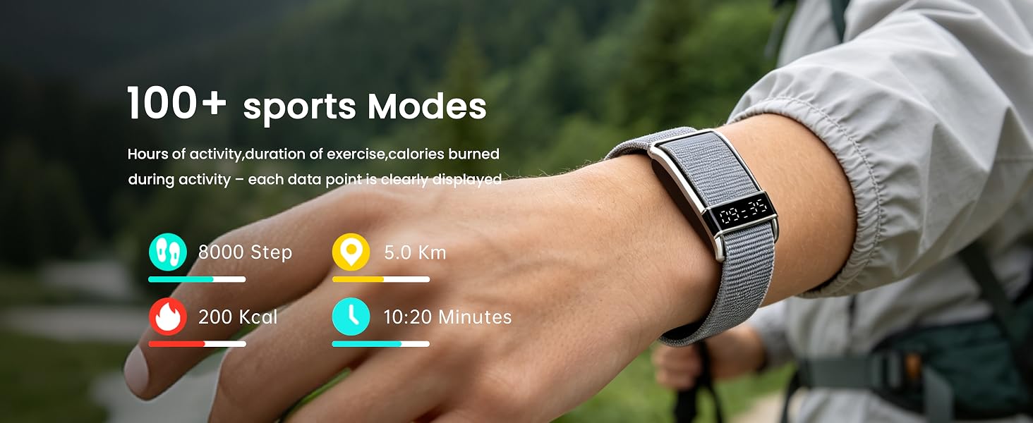 100+ Sports Modes Fitness Tracker
