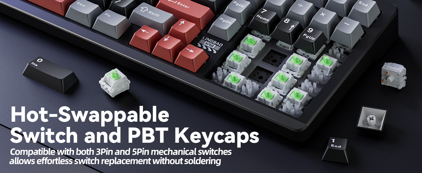 hot swappable mechanical keyboard creamy keyboard with number pad thocky keyboard custom keyboard