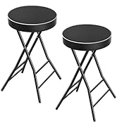 TAVR Folding Stool,26.4 Inch Collapsible Stool with Safety Lock, Tall Folding Counter Bar Stool, ...