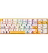 BOYI TK96 Honey Milk RGB Hot Swap 96% Wireless Mechanical Keyboard,2.4Ghz/BT5.0/Wired N-Key Rollo...