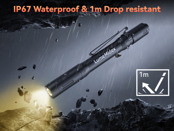 Pen Light, Pocket EDC Flashlight, Rechargeable, LED Pen Flashlight, Waterproof Flash Light