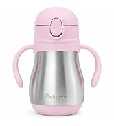 Bakpoco Stainless Steel Sippy Straw Cup for Toddlers 1-3 Years Old, Insulated Toddler Water Bottl...