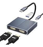 Laptop Docking Station Dual Monitor, USB C Docking Station Dual Monitor for Dell/HP/Lenovo/Mac, D...