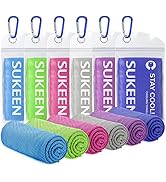 Sukeen Cooling Towels 6 Pack (40"x12"), Cooling Towels for Neck and Face, Quick Dry Sport Camping...