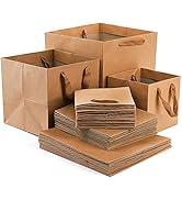 Yesland 30 Pack Kraft Bags with Ribbon Handles, 3 Sizes Paper Gift Wrap and Shopping Bags, Reusab...