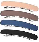 Fsmiling Medium Hair Barrettes For Women,4pcs Matte Hair Barrette,Automatic Hair Clips Barrettes ...