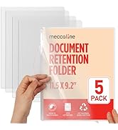 Meccaline Clear Plastic File Folders for Document, Presentation, Project, or Portfolio Filing, La...