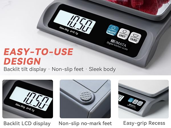 BOMATA 0.1g Food Scale, 13lb Digital Kitchen Scale with Removable Stainless Steel Pan