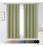 WelvetBLK Sage Green Blackout Curtains for Bedroom Living Room 63 Inch Length 2 Panels Set, Soft ...