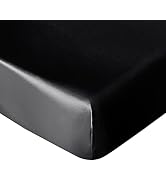 NTBAY Satin Fitted Crib Sheet, Super Soft and Silky Solid Color Toddler Sheet, 28 x 52 Inches, Black