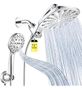 2 in 1 Rainfall Shower Head Combo with 8-Mode Handheld Showerhead, Adjustable Extension Arm, 71" ...