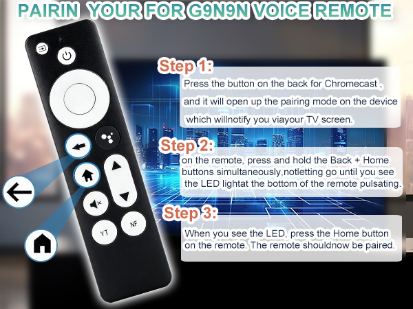 This Snow streaming remote control features a simplified pairing mode.
