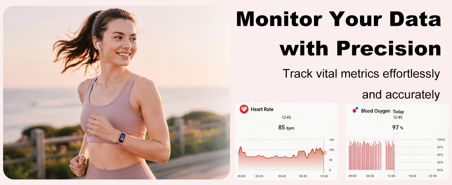Fitness tracker for heart rate and blood oxygen monitoring