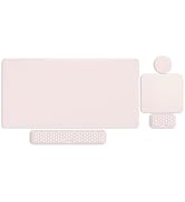 MOSISO Large Gaming Mouse Pad&Massage Keyboard Wrist Rest&Mousepad&Wrist Rest&Coaster,Ergonomic N...