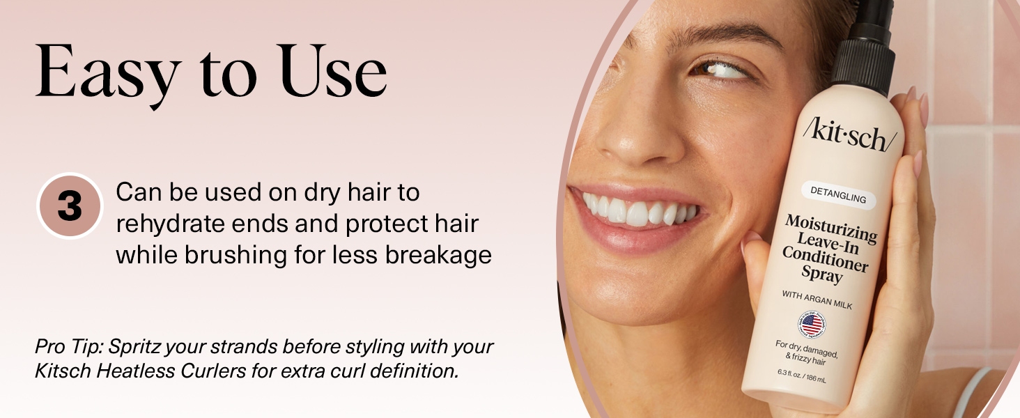 Detangler Spray for Wavy, Fine, Dry & Damaged Hair, Sulfate-Free Frizz Control for Women