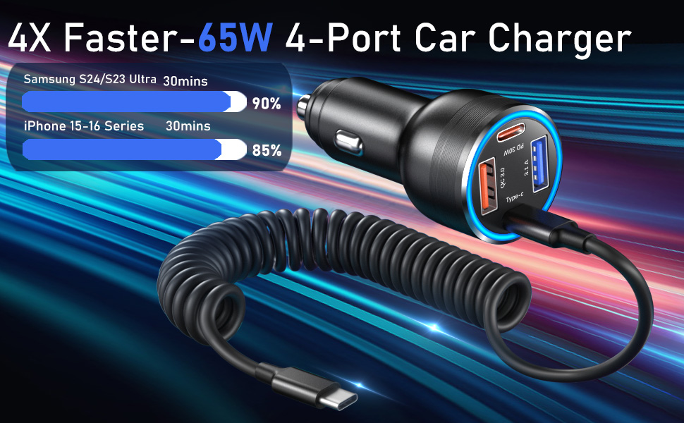 type c car charger fast charging