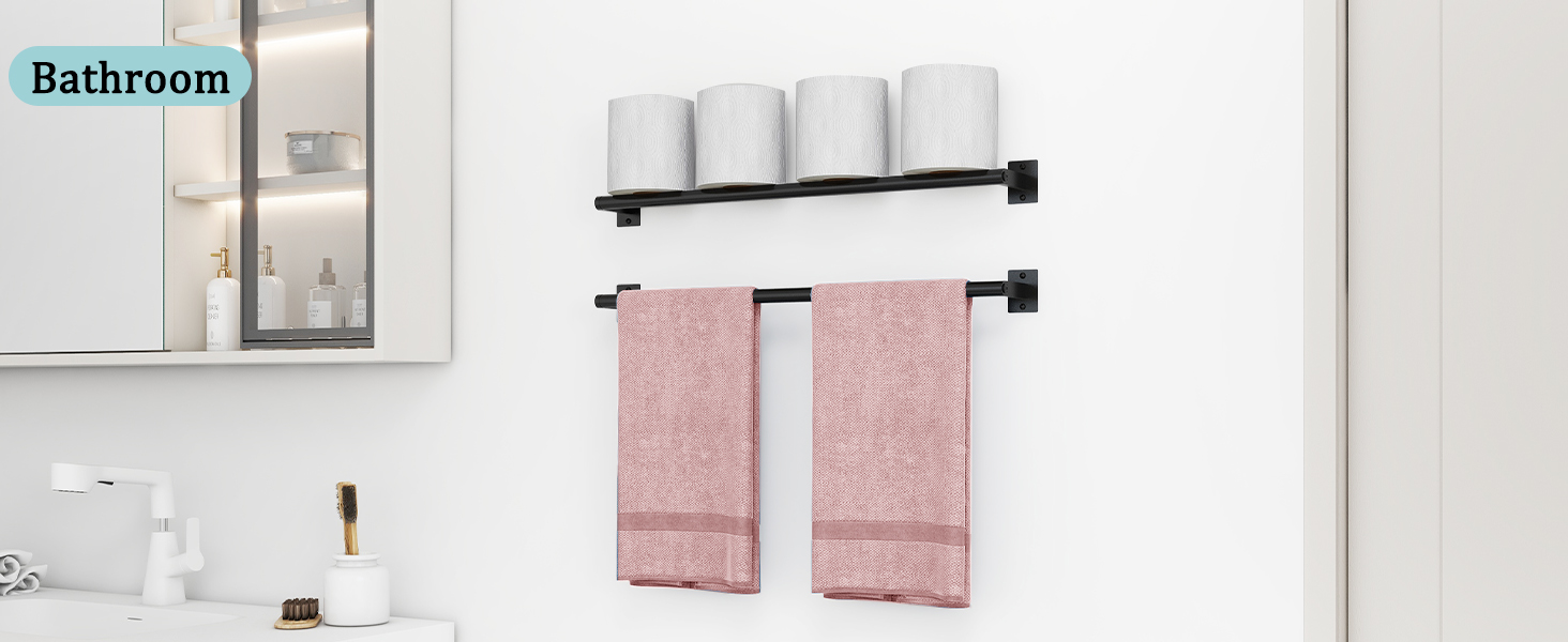 black towel rack