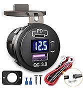 Nilight Quick Charge Socket PD Type C and QC 3.0 USB Fast Charge 12V 24V Car Outlet Voltmeter ON ...