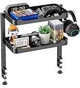 ARES WING 2-Tier Clamp On Desk Shelf, 16 inch Adjustable Above or Under Desk Storage Shelves Hold...
