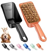 2-Pack Dog Food Scoop 1 Cup, Plastic Pet Food Measuring Scoop With Measuring Lines (1/2 & 1 Cup M...