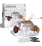 SHARPER IMAGE Electric Tabletop S'mores Maker for Indoors, 6-Piece Set, Includes 4 Skewers & 4 Se...