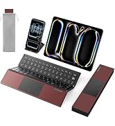 SODI Z01T Portable Tri-Fold Bluetooth Keyboard with Touchpad, Full Size Keys, Wireless Folding Tr...