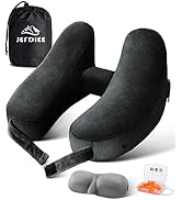 JefDiee Neck Pillows for Travel, Travel Pillow for Neck, Chin, Head Support, Airplane Pillow with...
