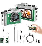 Dienspeak Pocket Mini Camera, Y2K Retro Keychain Digital Camera with Leather Body, Small Portable...