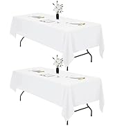 IVAPUPU 2 Pcs Table Cloth for Rectangle Tables - Tablecloths Rectangular Table Cloths Waterproof ...