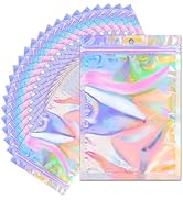 ANZNKU 100PCS Holographic Mylar Bags 4x6 Resealable Packaging Bag for Small Business, Sealable Sm...