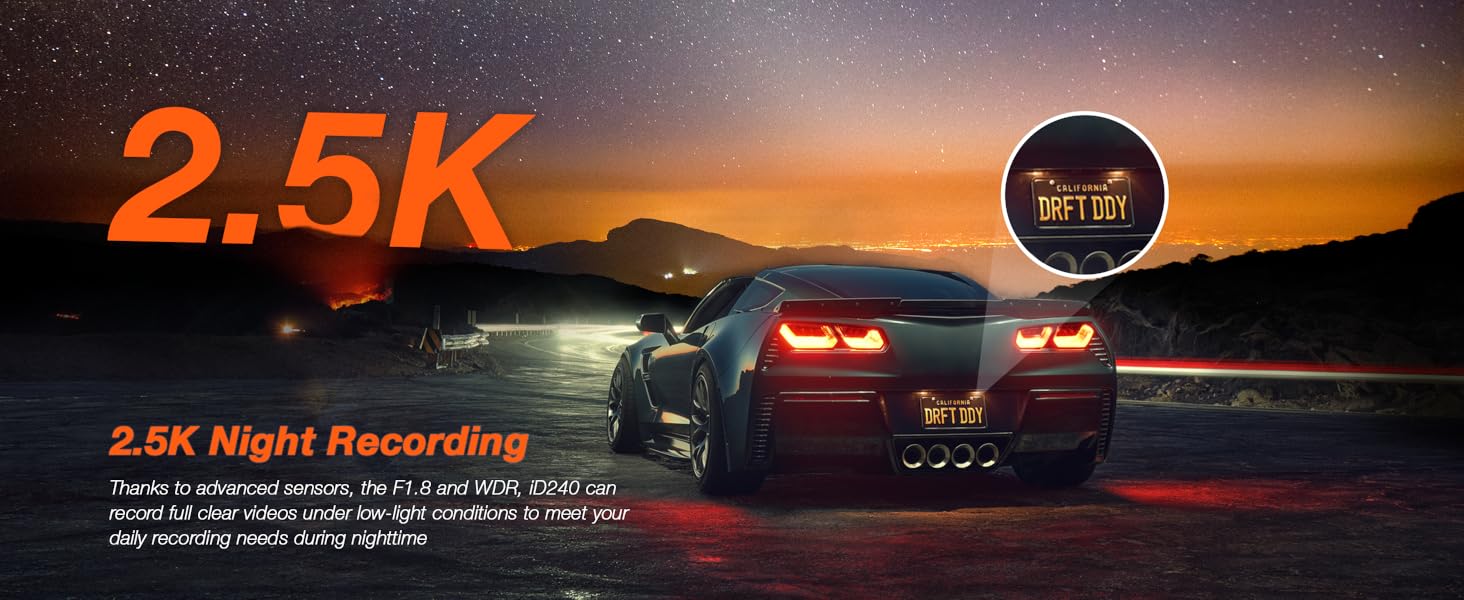 2.5K WiFi Dash Camera iD240