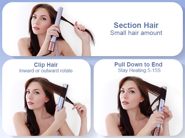 section hair clip hair pull down to end