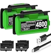 HEYLICOOL High Capacity 4800mWh Rechargeable Battery Packs for Xbox One/Xbox Series X|S, Play and...