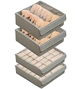 AARAINBOW 4 Packs Underwear Socks Storage Organizer with Lid, Foldable Closet Drawer Organizer wi...