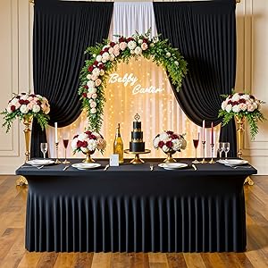 black spandex tablecloths for 6 feet rectangle tables
