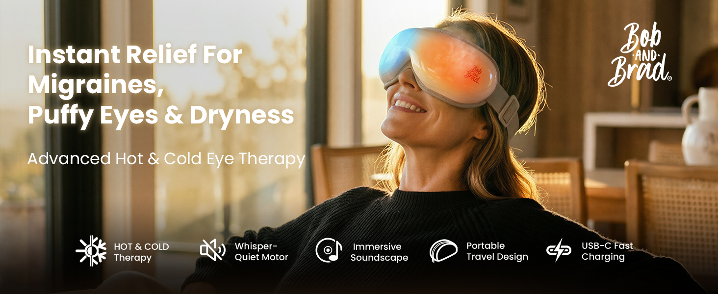bob and brad eye massager with heat and cooling for dry eyes migraines headaches sleeping improving