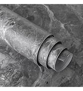 BAYYA Extra Wide Marble Granite Peel and Stick Wallpaper Grey Thicken Matte 31.5x157inch Gray Cou...