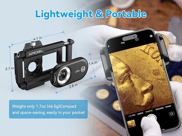 APEXEL 100X/150X/200X/3-IN-1 Phone Microscope Lens