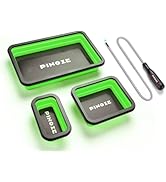 PINOZE Collapsible Magnetic Parts Organizer Trays & 12" Flexible Magnetic Pickup Tool, 3 Differen...