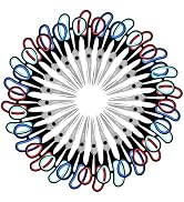 Scissors Set of 24-Pack, Rkqoa 8" All Purpose Pure Black Scissors - Thick Sharp Shears for Office...