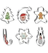 Christmas Cookie Cutter Set - 6 Pieces Holiday Christmas Cookie Cutter Shapes - Snowman,Christmas...