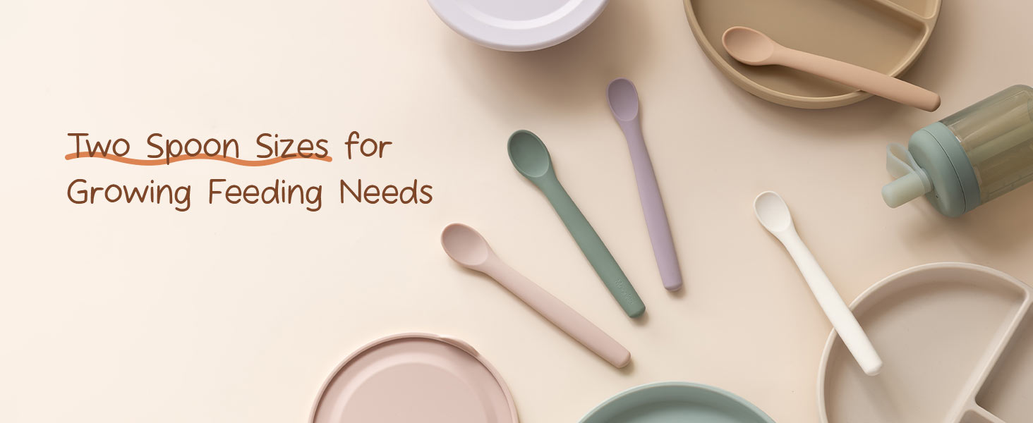 Silicone Baby Spoons Toddler Spoons for Self Feeding 6 Months