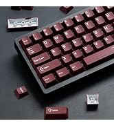 dagaladoo Double Shot PBT keycaps Set,Dark Red Keyboard caps,Cherry Profile Keycaps 60 65 75 100 ...