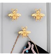 Indian Shelf 3 Pieces Bee Decorative Wall Hooks Gold Bumble Bee Vintage Coat Hooks for Hanging Th...