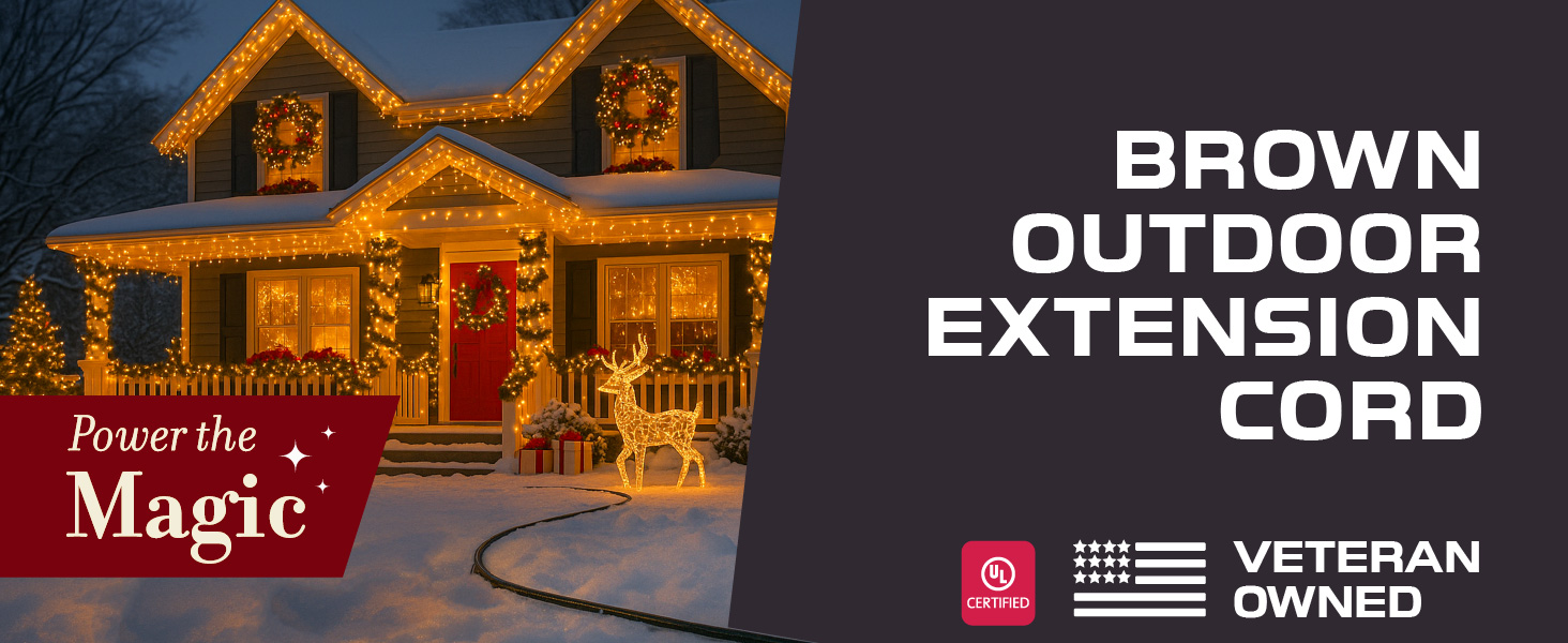brown outdoor extension cord